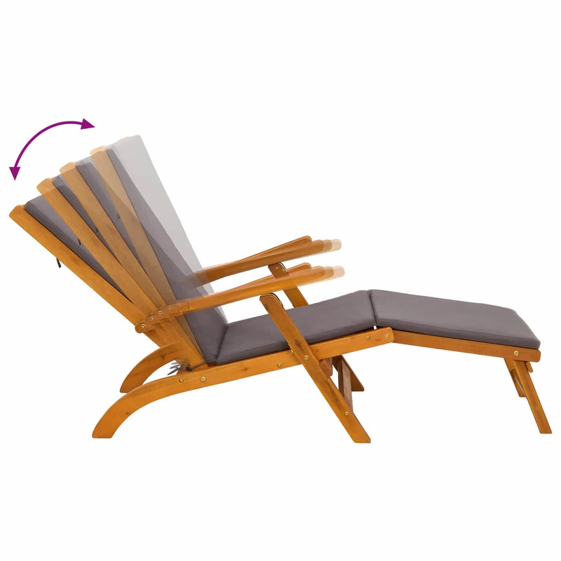 Reclining and Folding Sunlounger Folding 2 pcs Dark Grey