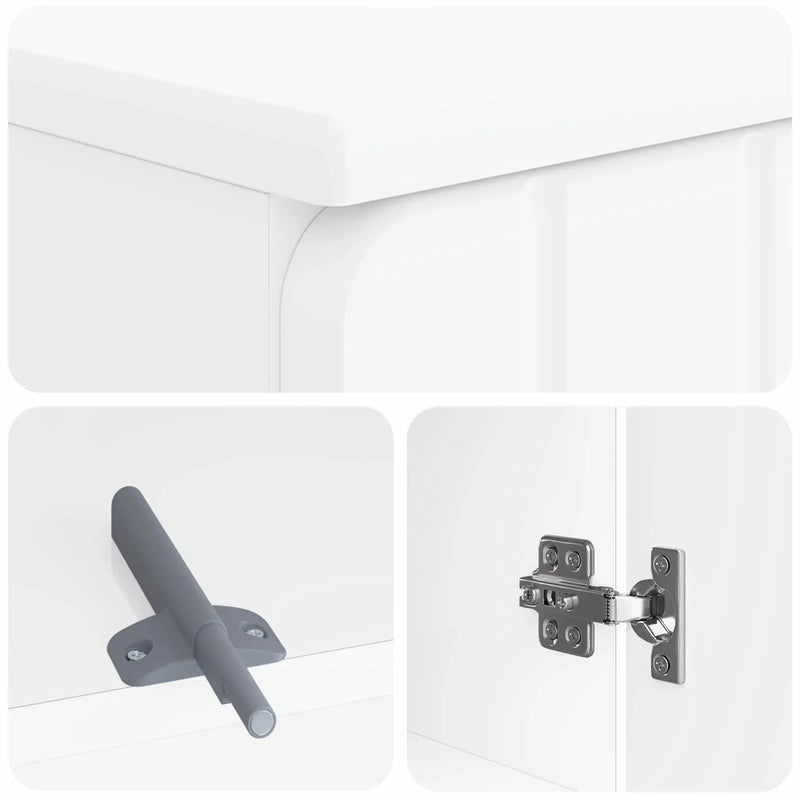 3 Piece Bathroom Cabinet Set ZWOLLE White Engineered Wood
