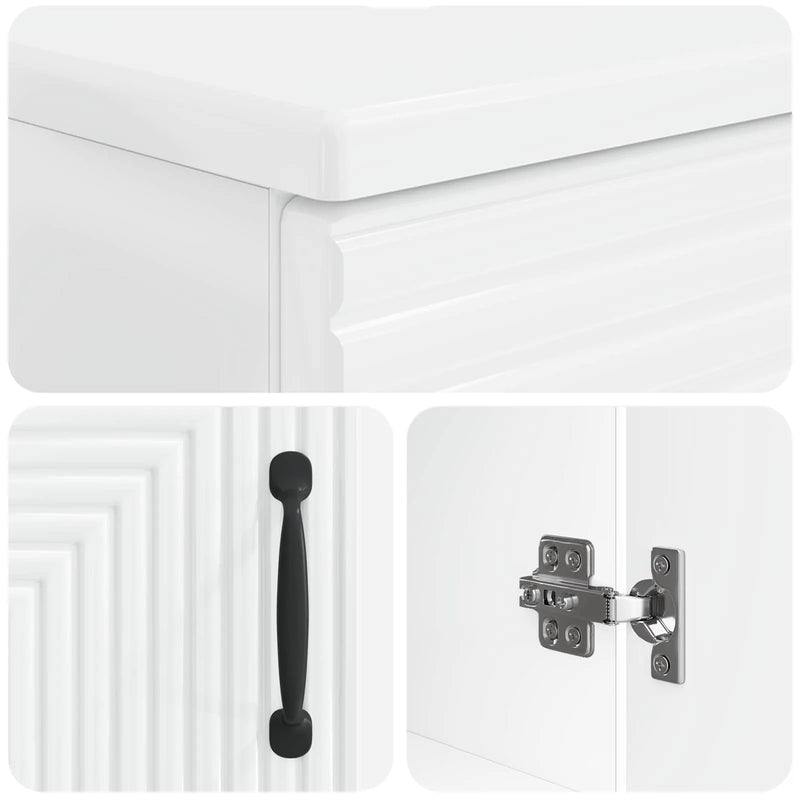 3 Piece Bathroom Cabinet Set HAARLEM White Engineered Wood