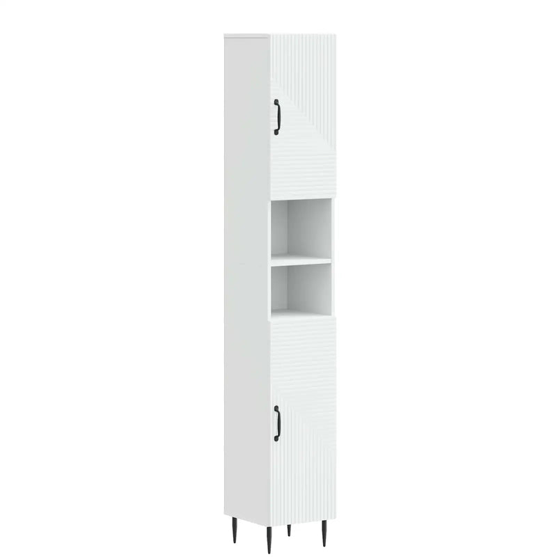 3 Piece Bathroom Cabinet Set HAARLEM White Engineered Wood