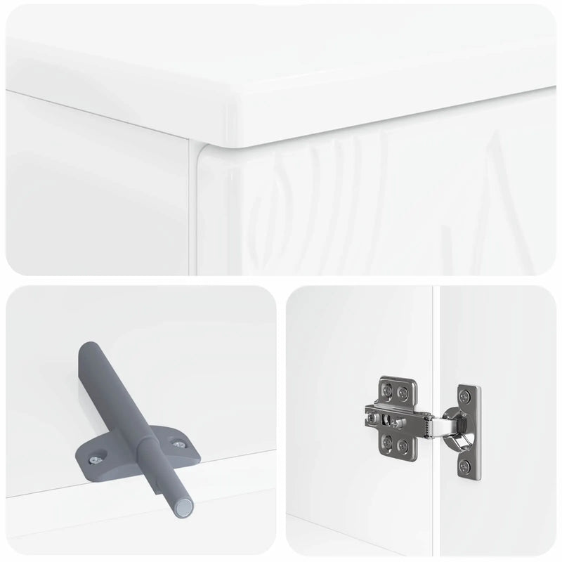 3 Piece Bathroom Cabinet Set DELFT White Engineered Wood