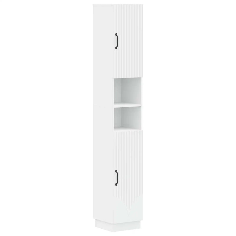 3 Piece Bathroom Cabinet Set HOORN White Engineered Wood