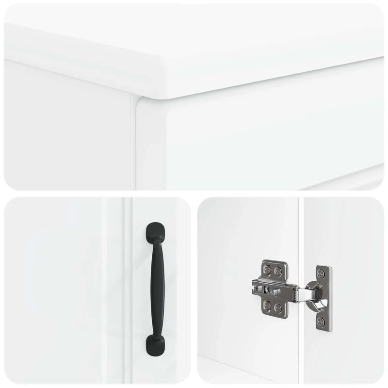 3 Piece Bathroom Cabinet Set UTRECHT White Engineered Wood