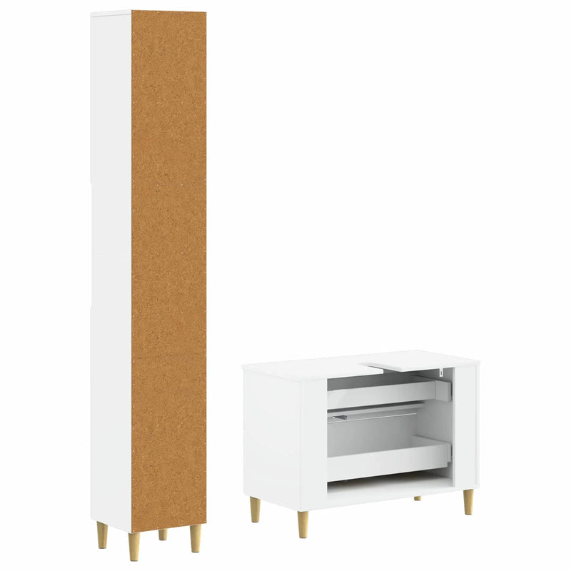 2 Piece Bathroom Cabinet Set ARNHEM White Engineered Wood