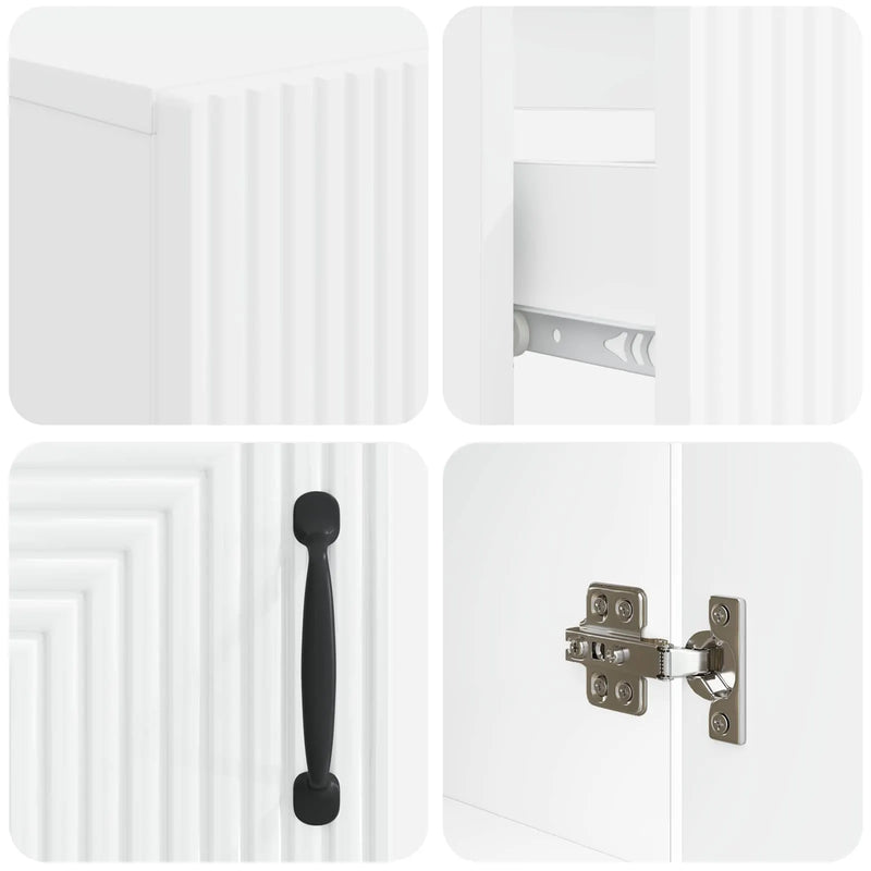 2 Piece Bathroom Cabinet Set HAARLEM White Engineered Wood