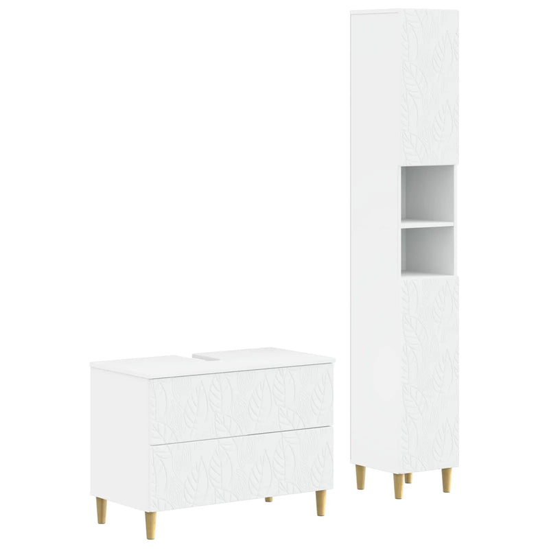 2 Piece Bathroom Cabinet Set DELFT White Engineered Wood