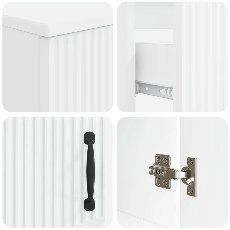 2 Piece Bathroom Cabinet Set HOORN White Engineered Wood