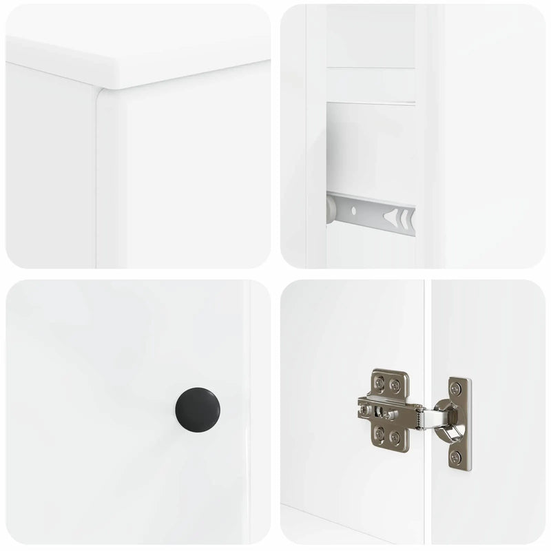 2 Piece Bathroom Cabinet Set BREDA White Engineered Wood