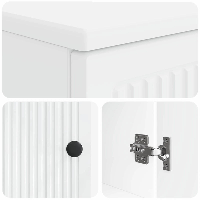 2 Piece Bathroom Cabinet Set UTRECHT White Engineered Wood