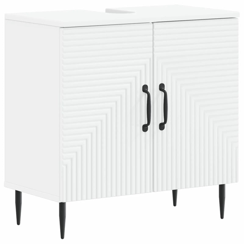 2 Piece Bathroom Cabinet Set HAARLEM White Engineered Wood