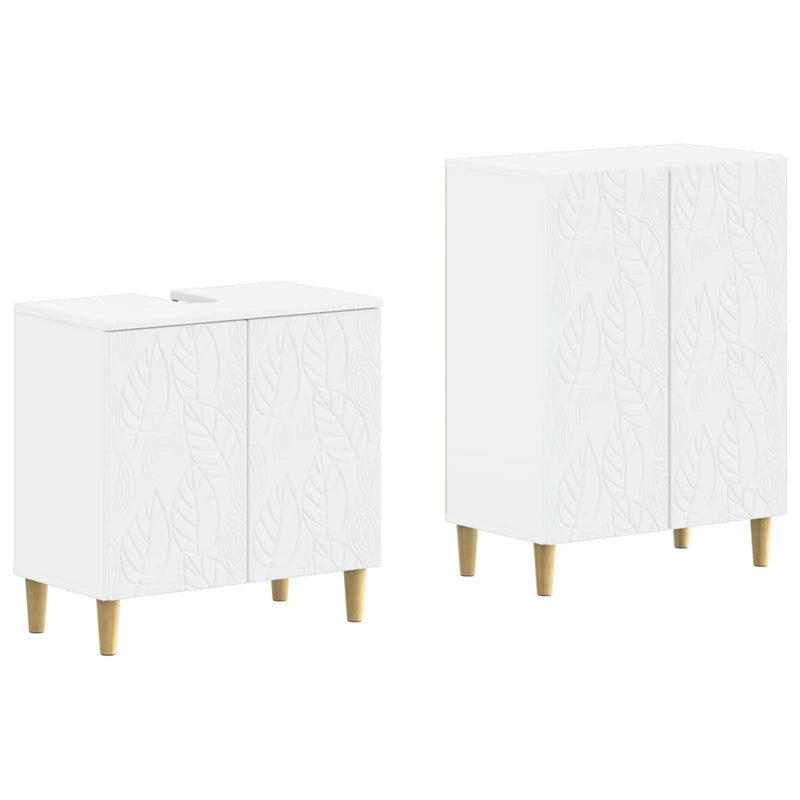 2 Piece Bathroom Cabinet Set DELFT White Engineered Wood