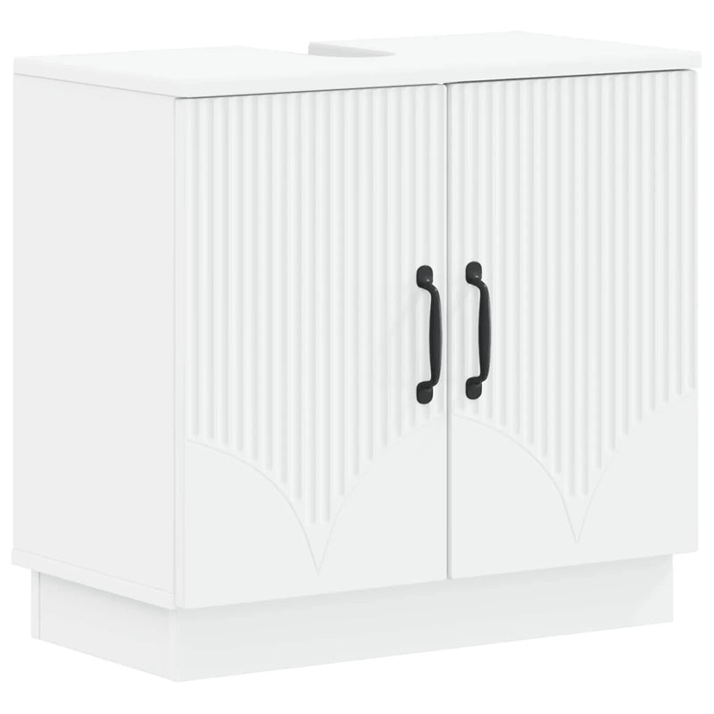 2 Piece Bathroom Cabinet Set HOORN White Engineered Wood
