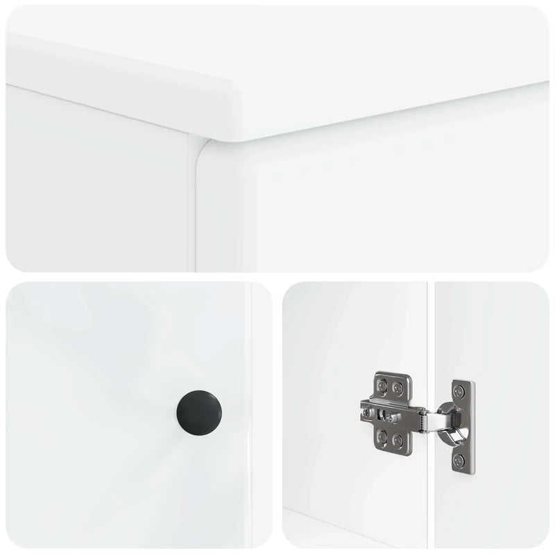 2 Piece Bathroom Cabinet Set BREDA White Engineered Wood