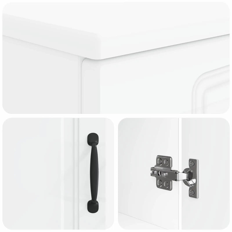 2 Piece Bathroom Cabinet Set UTRECHT White Engineered Wood