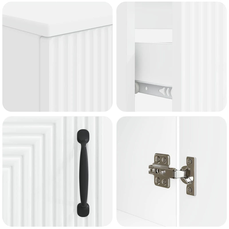 2 Piece Bathroom Cabinet Set HAARLEM White Engineered Wood