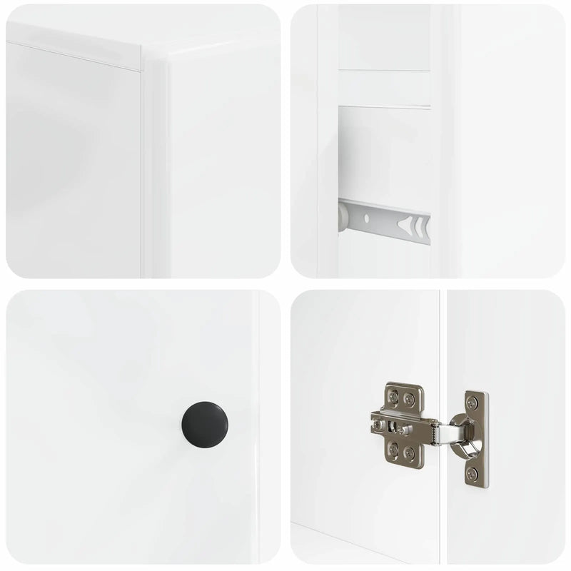 2 Piece Bathroom Cabinet Set BREDA White Engineered Wood