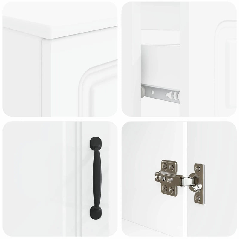 2 Piece Bathroom Cabinet Set UTRECHT White Engineered Wood