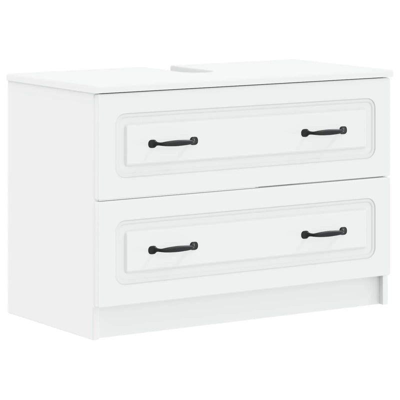2 Piece Bathroom Cabinet Set UTRECHT White Engineered Wood