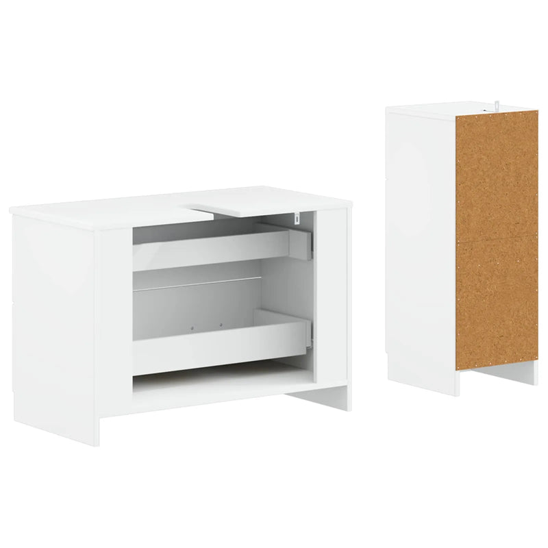 2 Piece Bathroom Cabinet Set UTRECHT White Engineered Wood