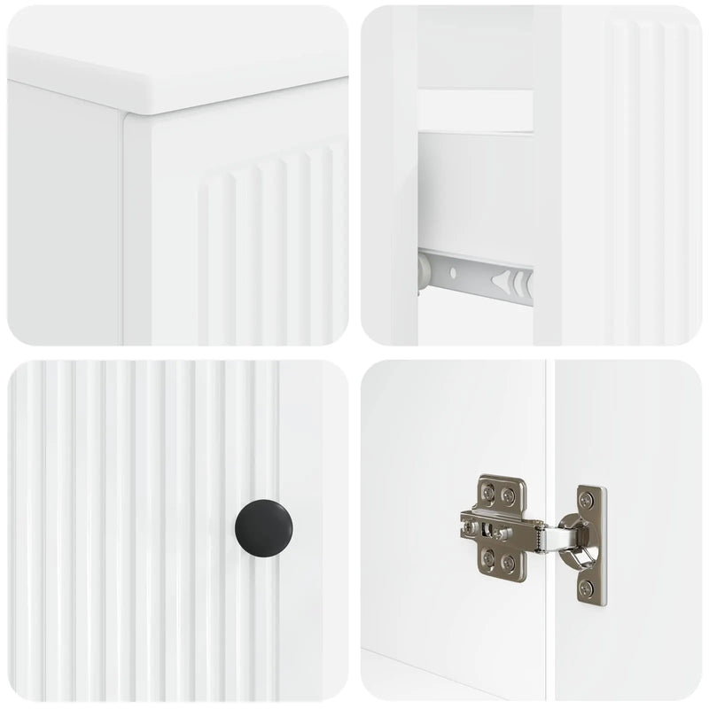 3 Piece Bathroom Cabinet Set EDE White Engineered Wood