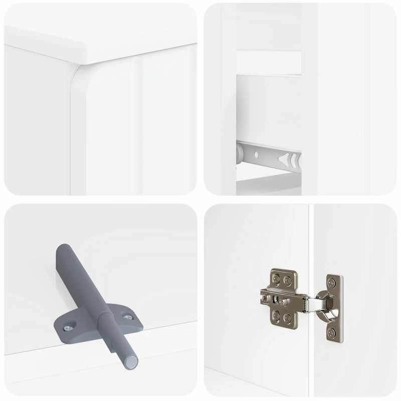 3 Piece Bathroom Cabinet Set ZWOLLE White Engineered Wood