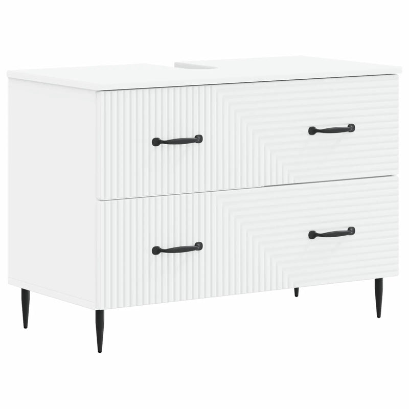 3 Piece Bathroom Cabinet Set HAARLEM White Engineered Wood