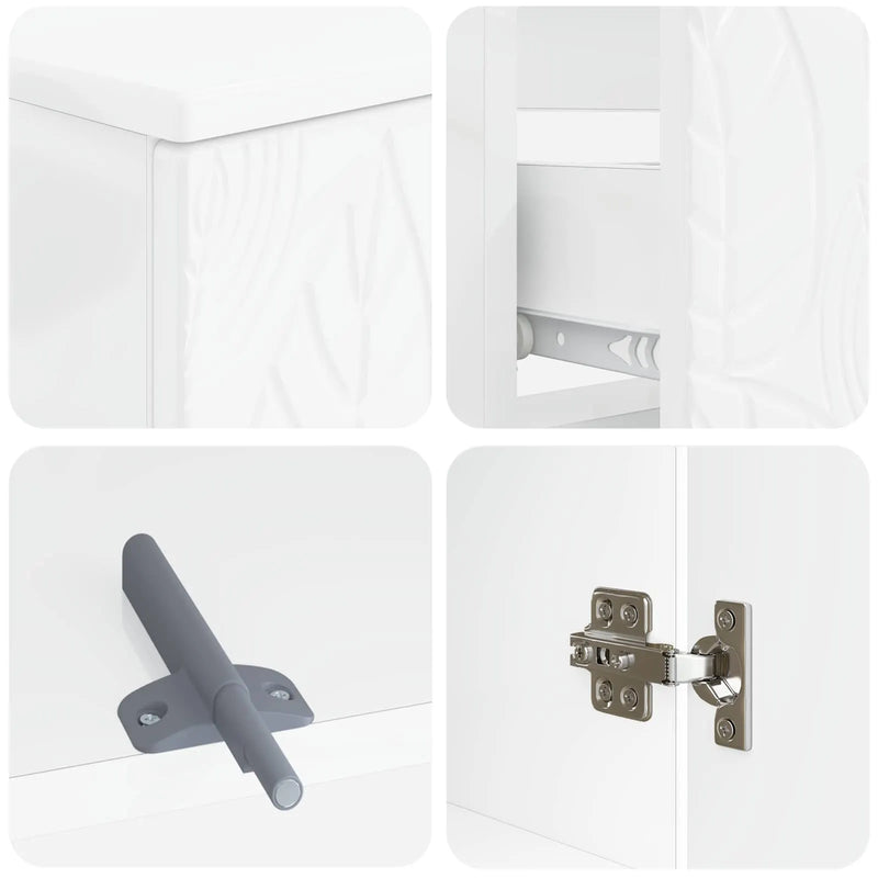 3 Piece Bathroom Cabinet Set DELFT White Engineered Wood