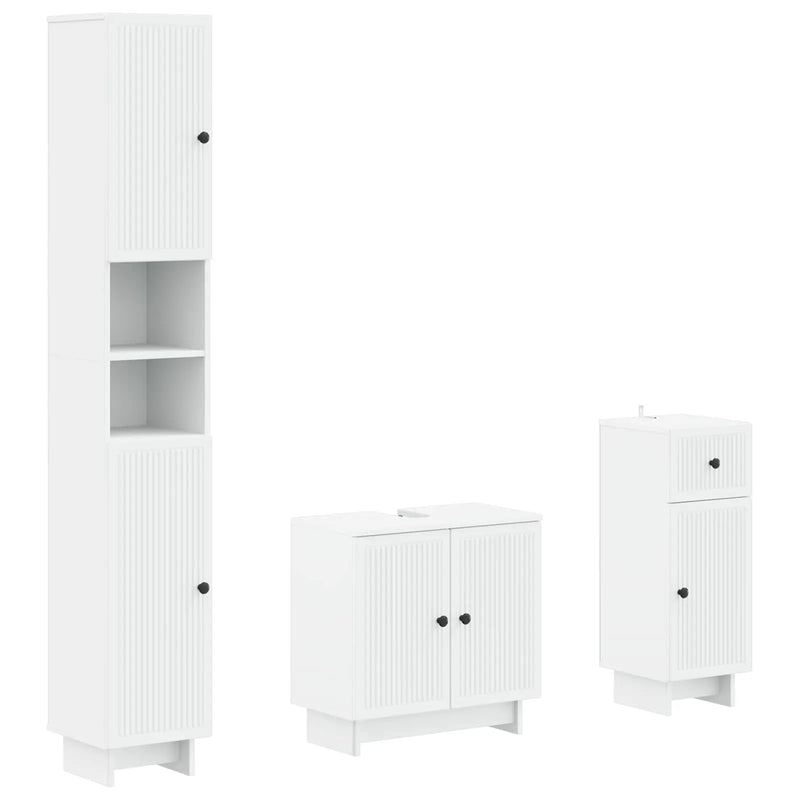 3 Piece Bathroom Cabinet Set EDE Engineered Wood