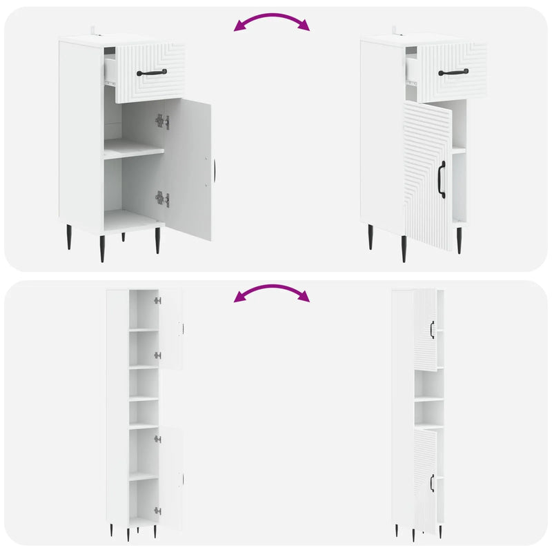3 Piece Bathroom Cabinet Set HAARLEM Engineered Wood