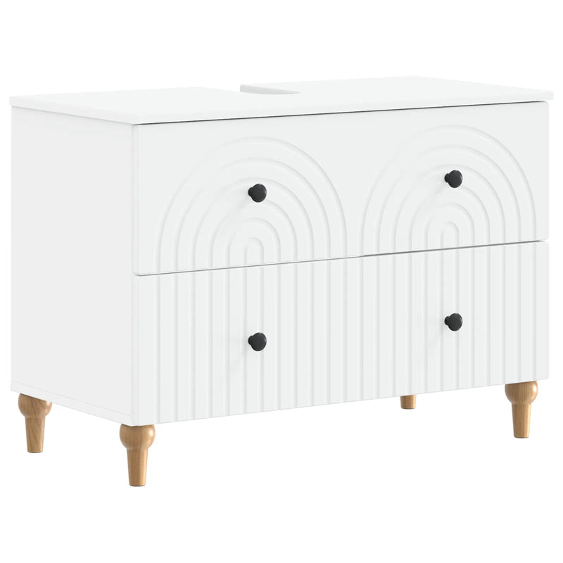 4 Piece Bathroom Cabinet Set ALKMAAR White Engineered Wood
