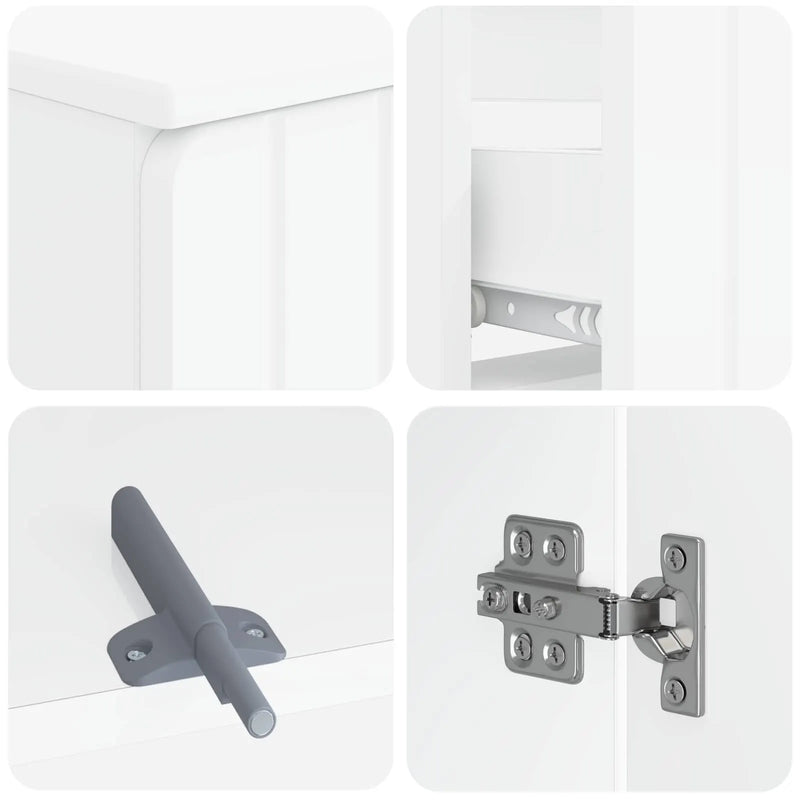 4 Piece Bathroom Cabinet Set ZWOLLE White Engineered Wood