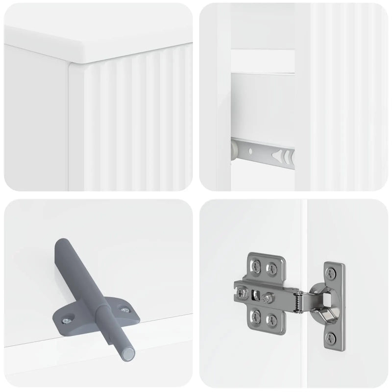 4 Piece Bathroom Cabinet Set ARNHEM White Engineered Wood