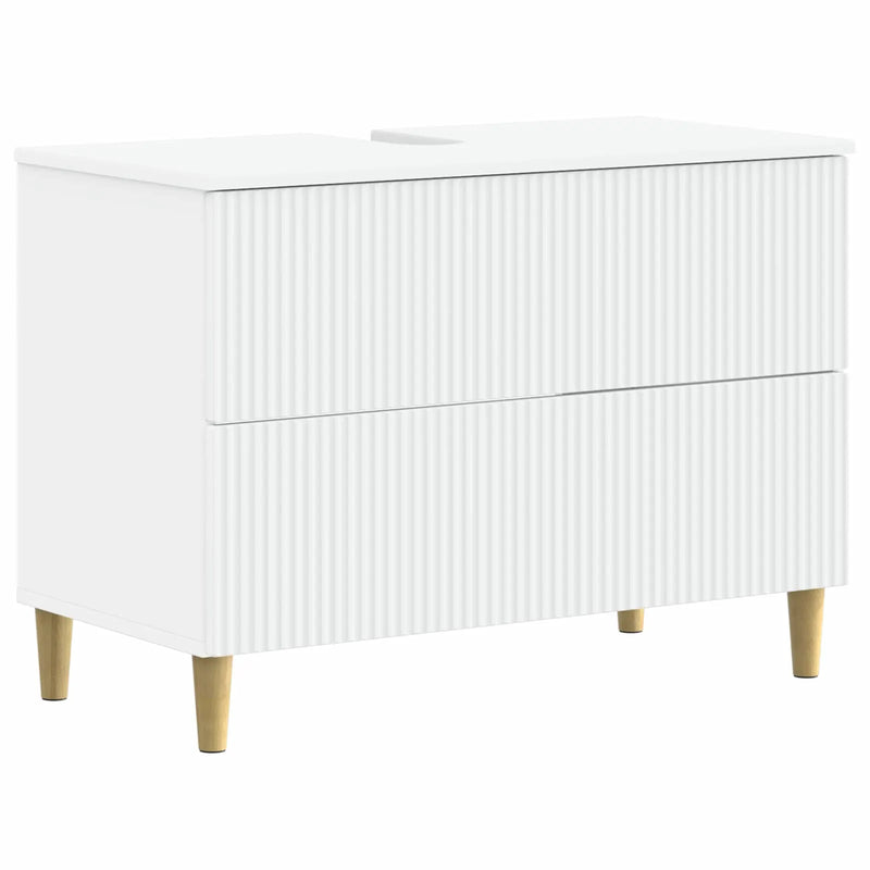 4 Piece Bathroom Cabinet Set ARNHEM White Engineered Wood