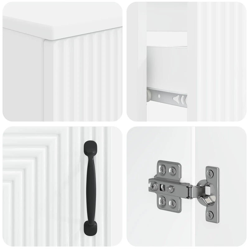 4 Piece Bathroom Cabinet Set HAARLEM White Engineered Wood