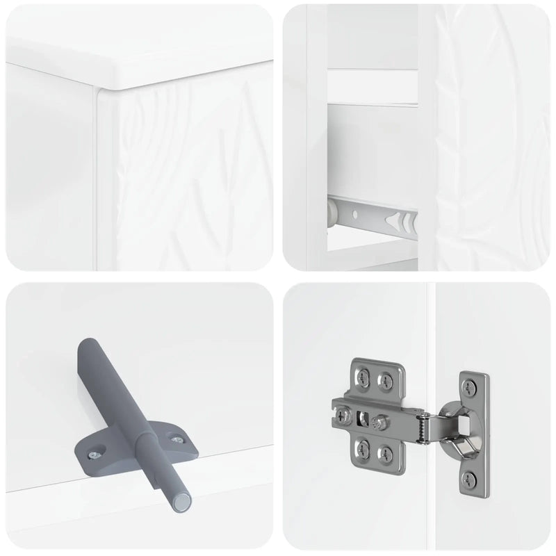 4 Piece Bathroom Cabinet Set DELFT White Engineered Wood