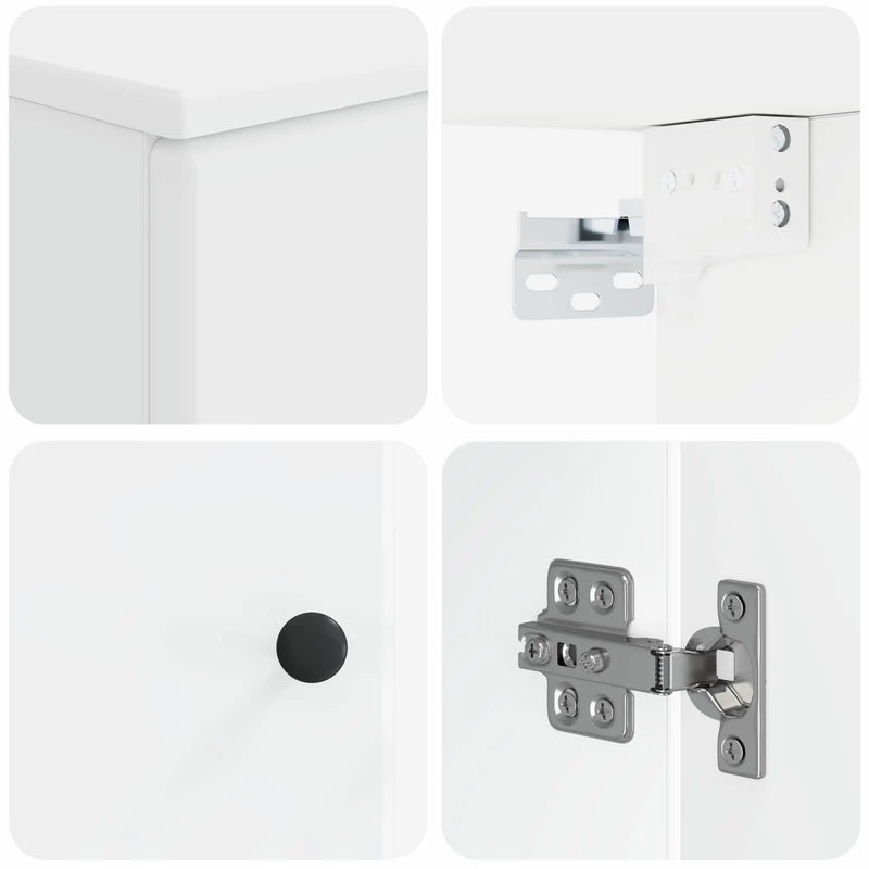 4 Piece Bathroom Cabinet Set BREDA White Engineered Wood