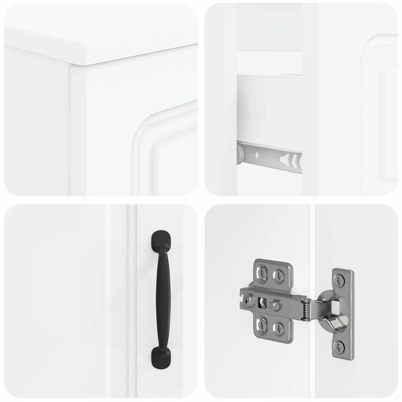4 Piece Bathroom Cabinet Set UTRECHT White Engineered Wood