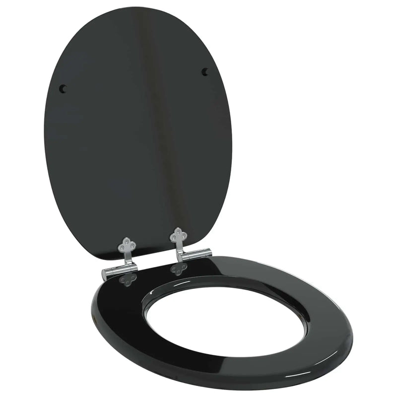 Soft-Close Toilet Seat Black 44 x 38 cm MDF board