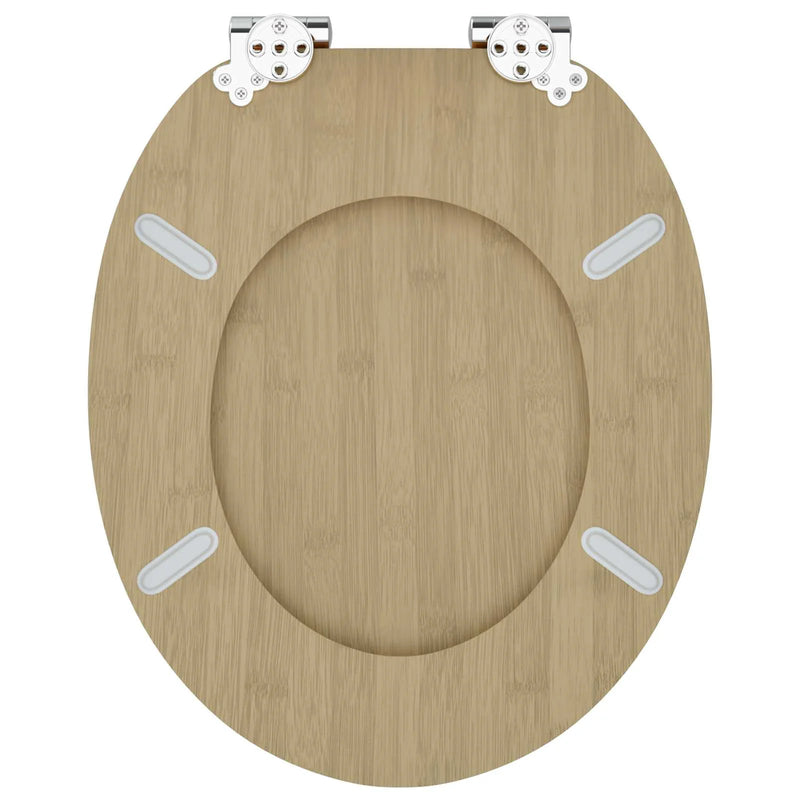 Soft-Close Toilet Seat Light Bamboo Color 44 x 38 cm MDF board