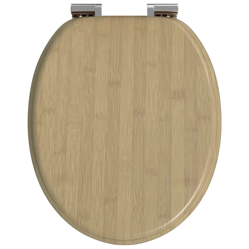 Soft-Close Toilet Seat Light Bamboo Color 44 x 38 cm MDF board