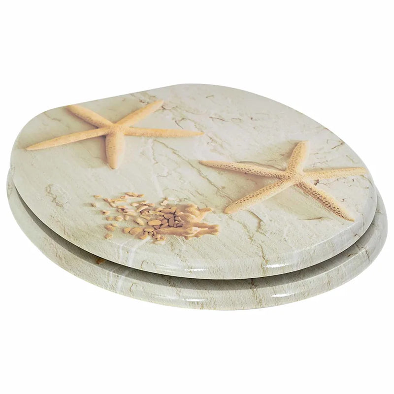 Soft-Close Toilet Seat Yellow and White 44 x 38 cm MDF board