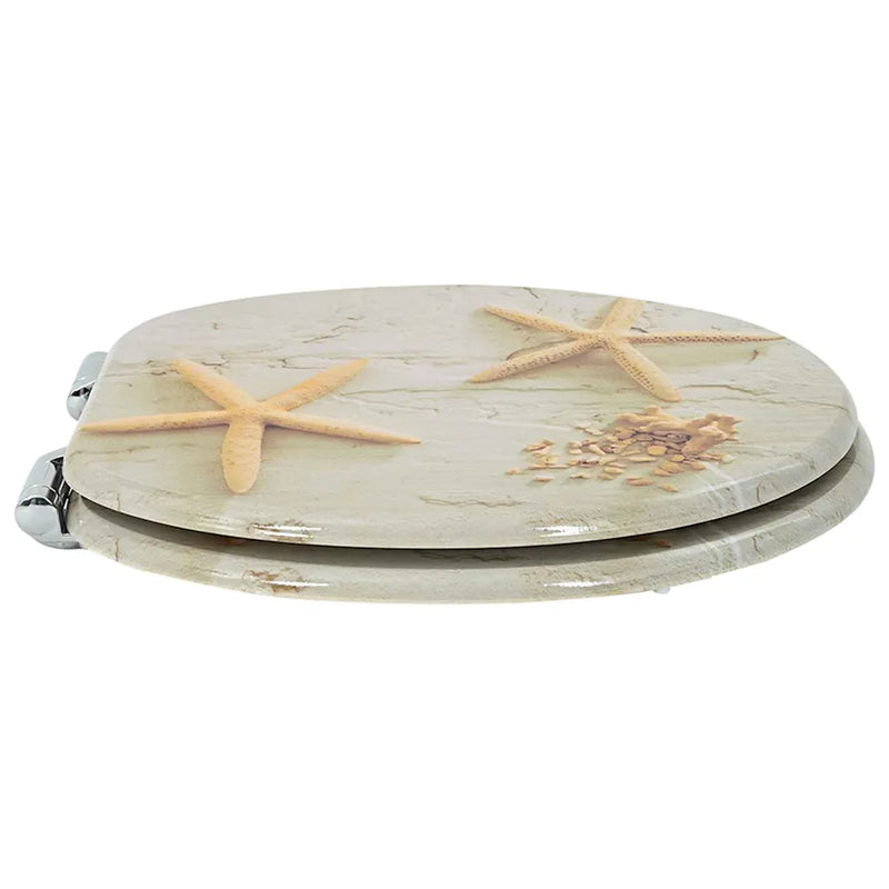 Soft-Close Toilet Seat Yellow and White 44 x 38 cm MDF board