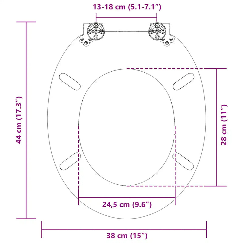 Soft-Close Toilet Seat Yellow and White 44 x 38 cm MDF board