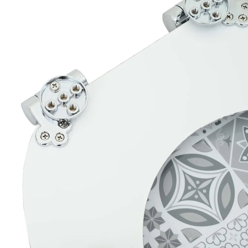 Soft-Close Toilet Seat Blue and White Porcelain 44 x 38 cm