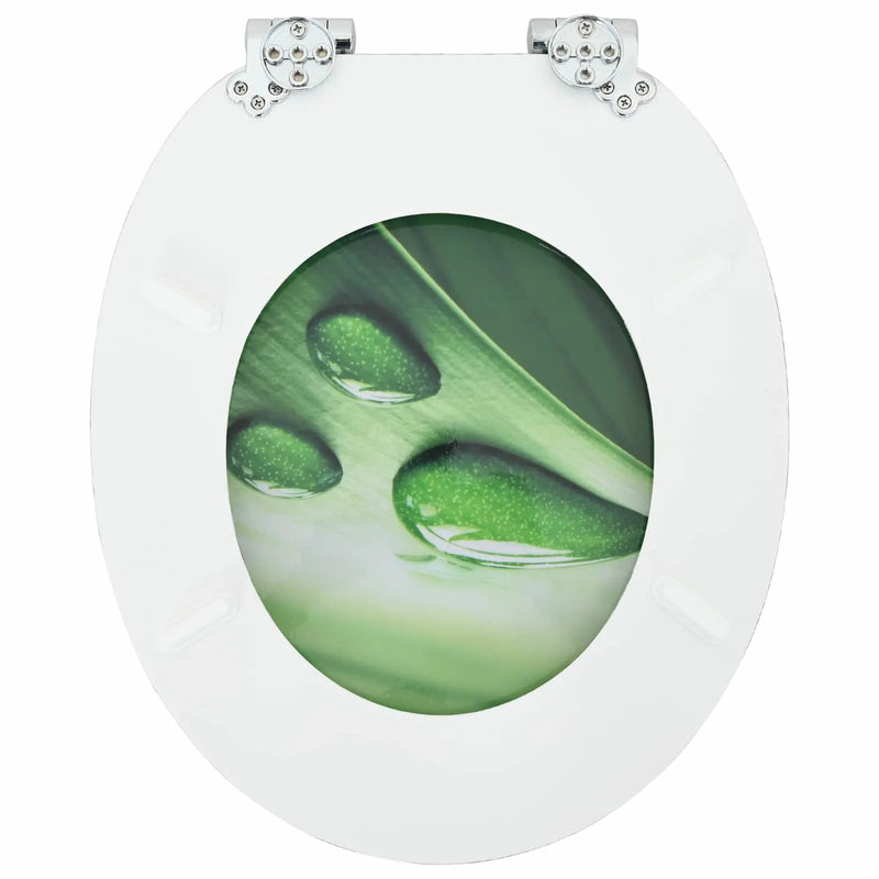 Soft-Close Toilet Seat Green Drop 44 x 38 cm MDF board