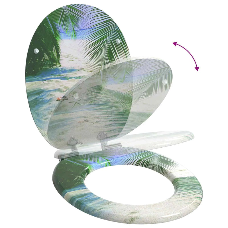 Soft-Close Toilet Seat Green 44 x 38 cm MDF board