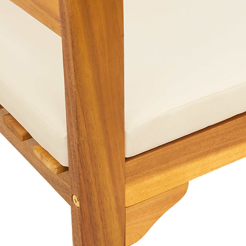 Bench with Cushion Natural Oil Finishing 114 x 46 x 82.5 cm