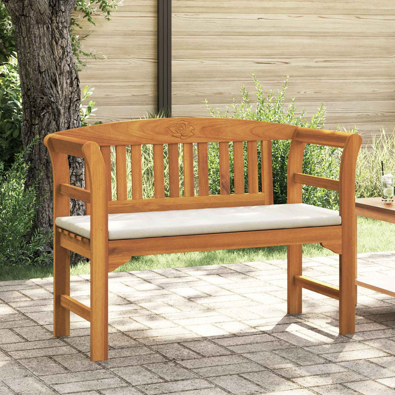 Bench with Cushion Natural Oil Finishing 114 x 46 x 82.5 cm