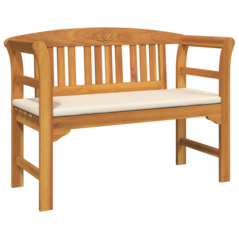 Bench with Cushion Natural Oil Finishing 114 x 46 x 82.5 cm