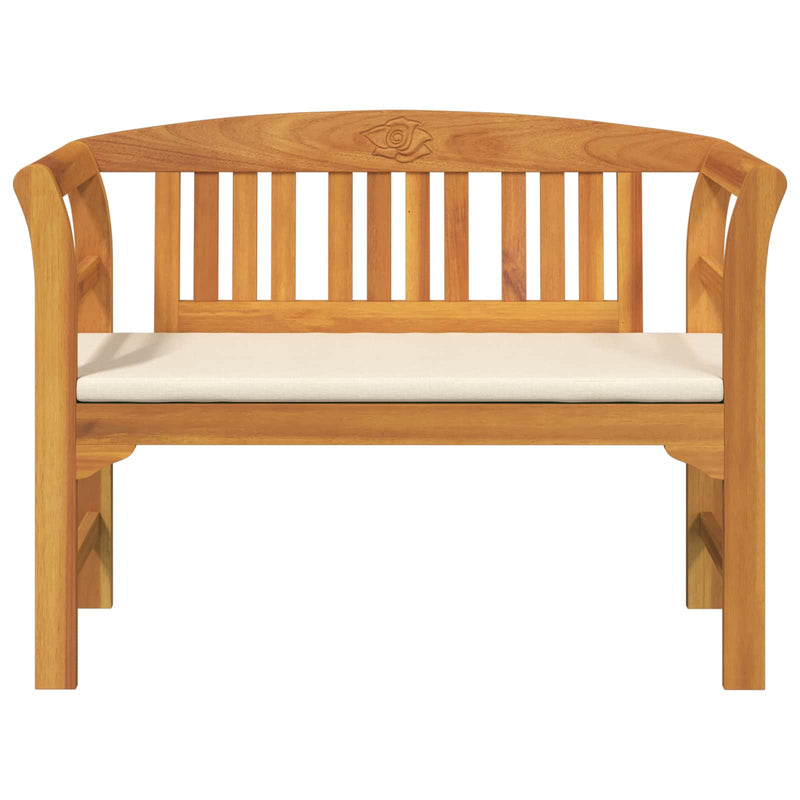 Bench with Cushion Natural Oil Finishing 114 x 46 x 82.5 cm